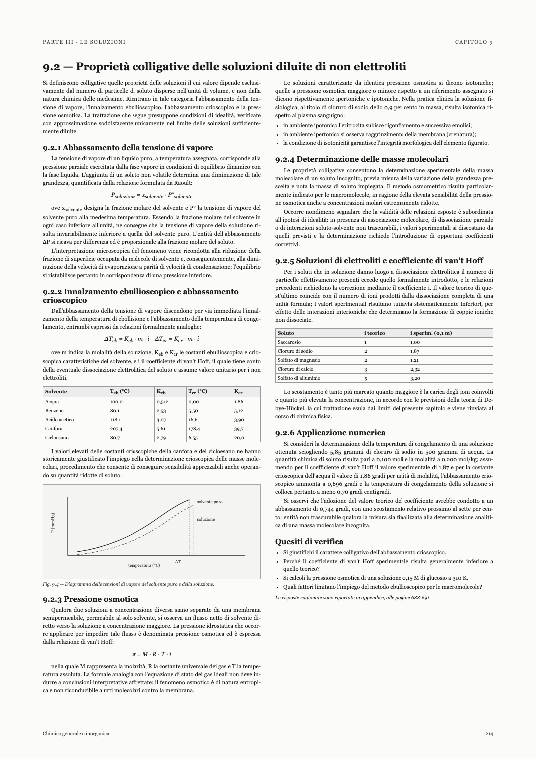 Pagina di un manuale di chimica generale tradizionale: due colonne di testo giustificato, in bianco e nero