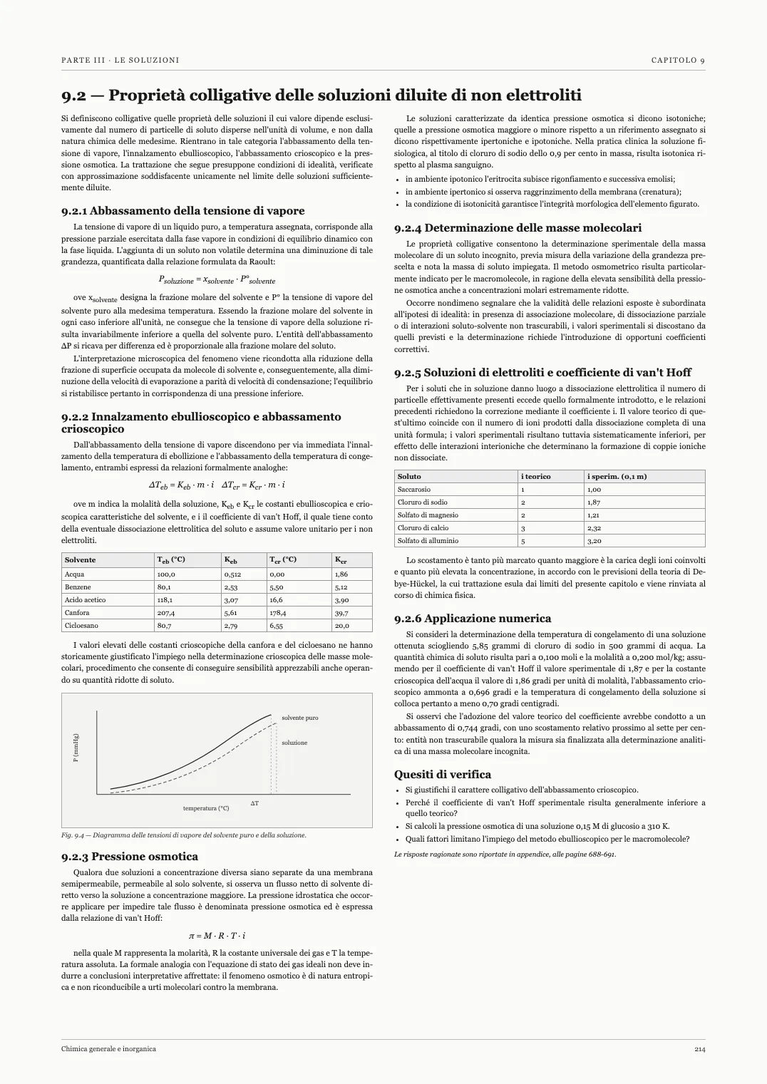 Pagina di un manuale di chimica generale tradizionale: due colonne di testo giustificato, in bianco e nero