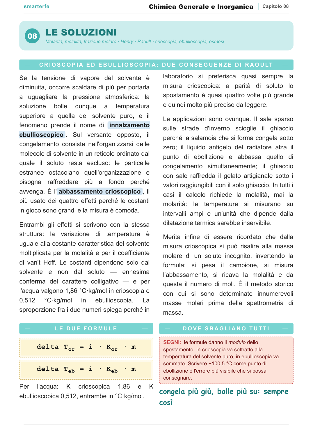 La stessa materia sulle Dispense Smarter: schema a colori, formula in chiaro, passaggi numerati