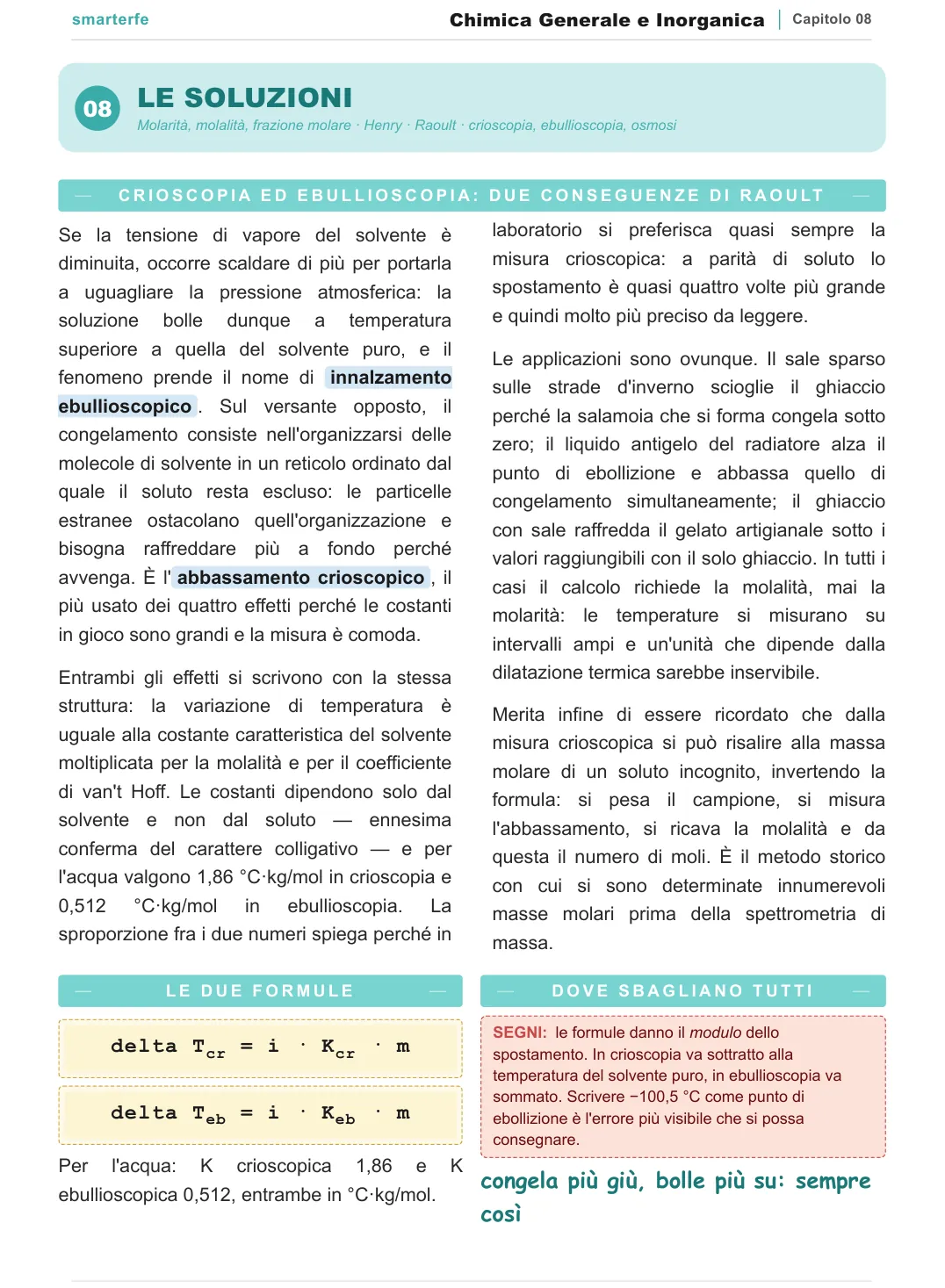 La stessa materia sulle Dispense Smarter: schema a colori, formula in chiaro, passaggi numerati