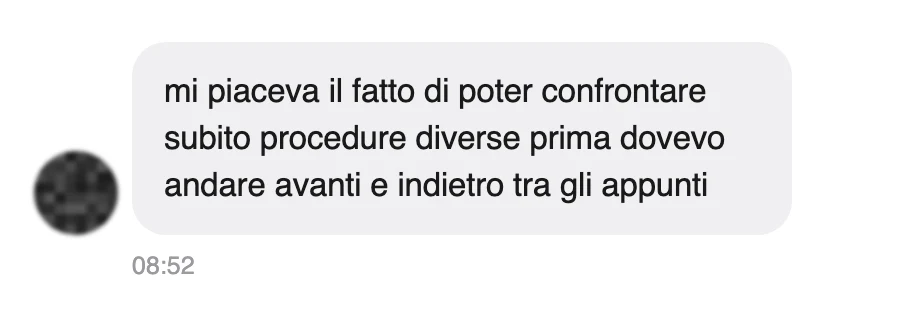 Messaggio di uno studente dopo l'esame