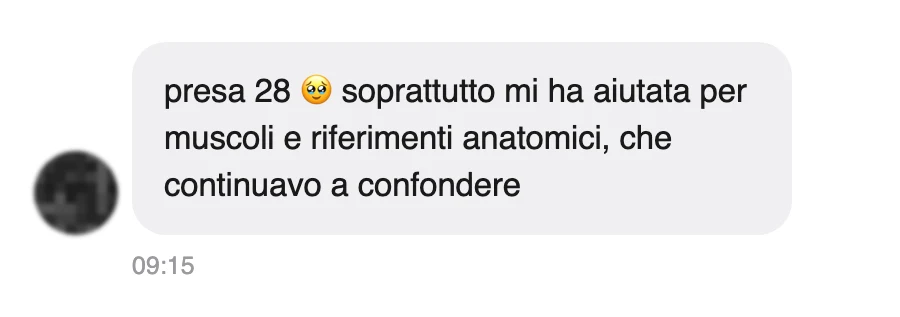 Messaggio di uno studente dopo l'esame