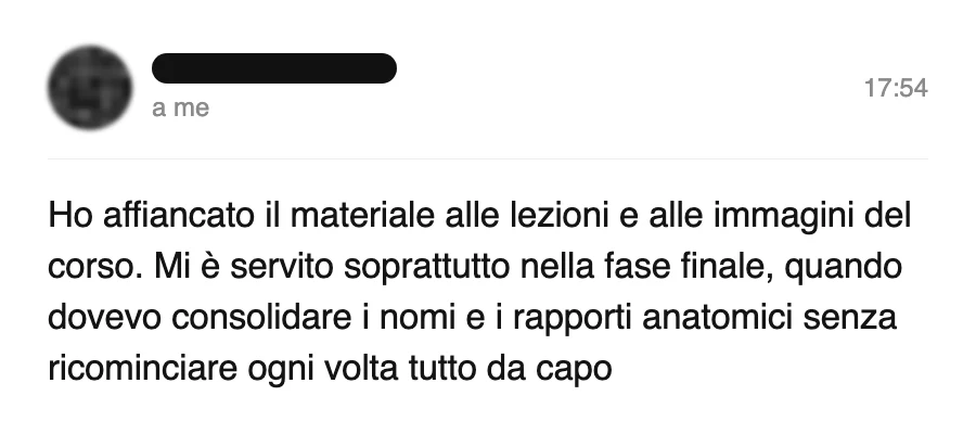 Messaggio di uno studente dopo l'esame