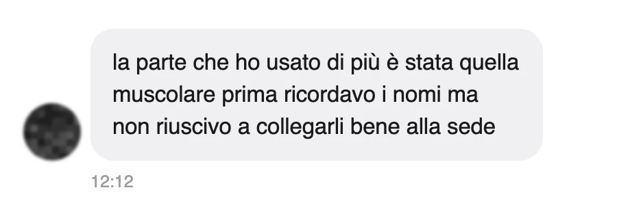 Messaggio di uno studente dopo l'esame