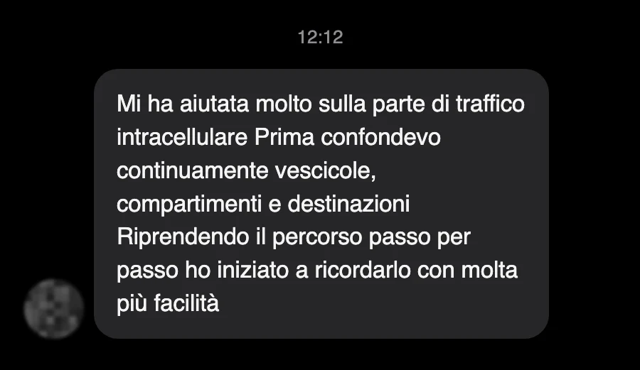 Messaggio di uno studente dopo l'esame