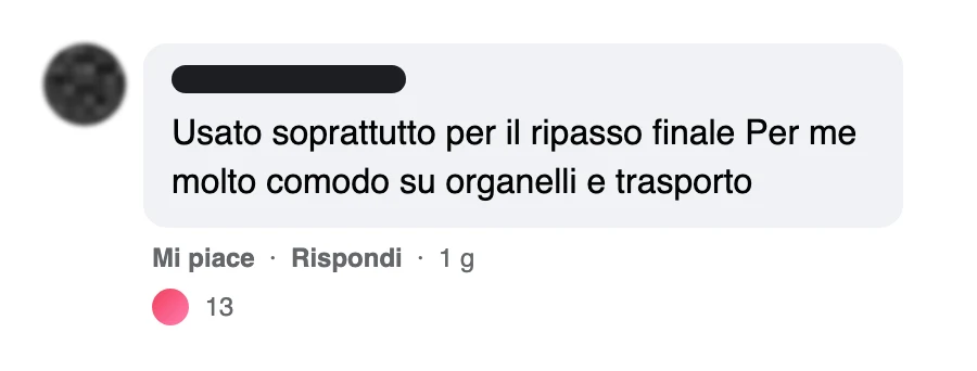 Messaggio di uno studente dopo l'esame