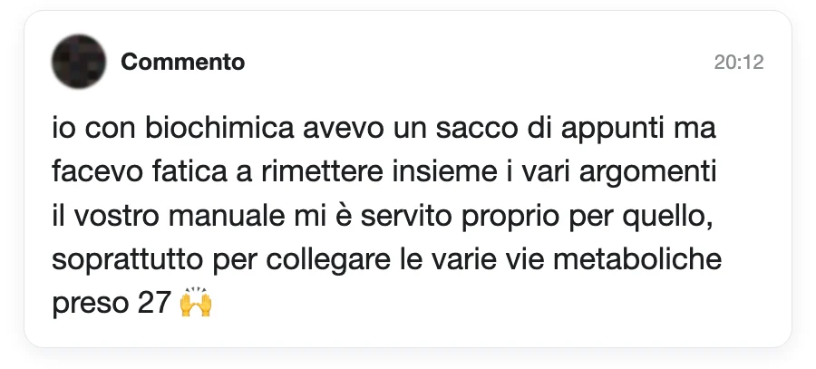 Messaggio di uno studente dopo l'esame