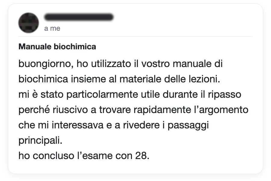 Messaggio di uno studente dopo l'esame