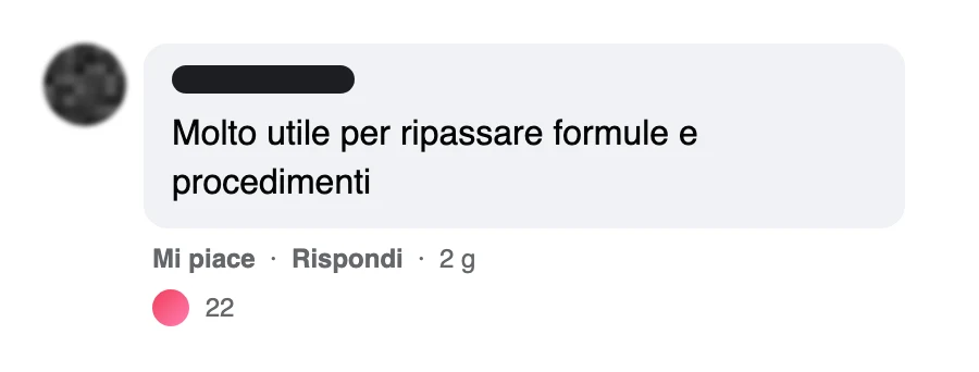 Messaggio di uno studente dopo l'esame