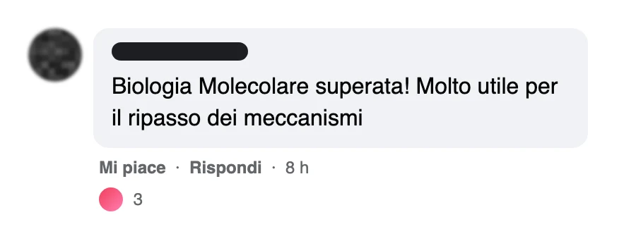 Messaggio di uno studente dopo l'esame
