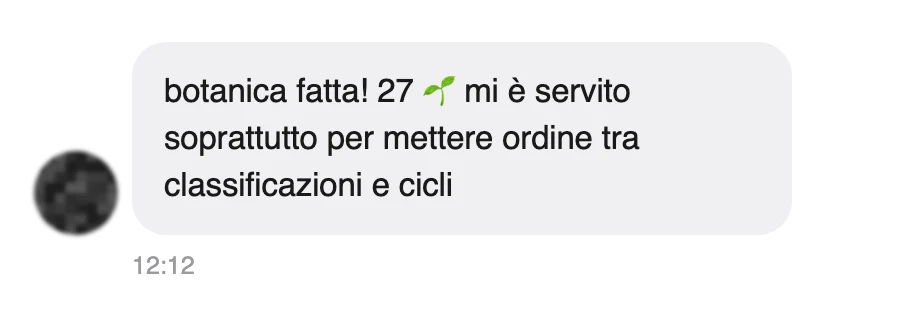 Messaggio di uno studente dopo l'esame