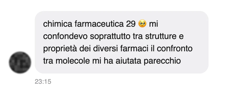 Messaggio di uno studente dopo l'esame