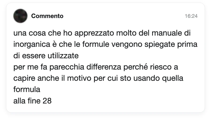 Messaggio di uno studente dopo l'esame