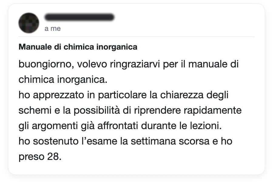 Messaggio di uno studente dopo l'esame