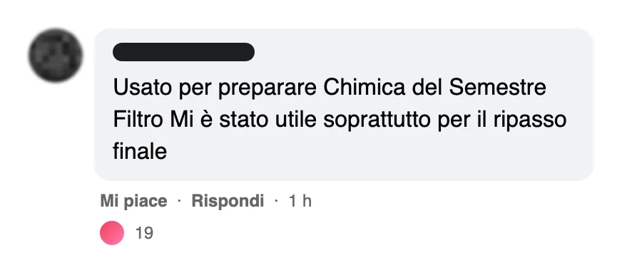Messaggio di uno studente dopo l'esame