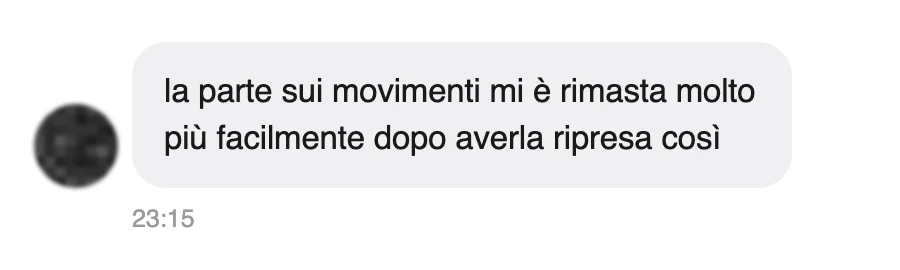 Messaggio di uno studente dopo l'esame