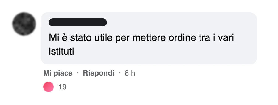Messaggio di uno studente dopo l'esame