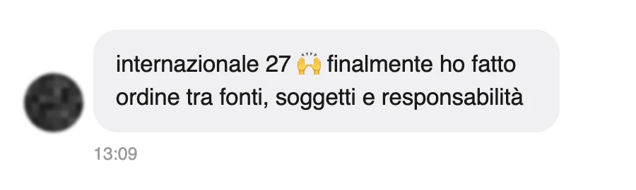 Messaggio di uno studente dopo l'esame