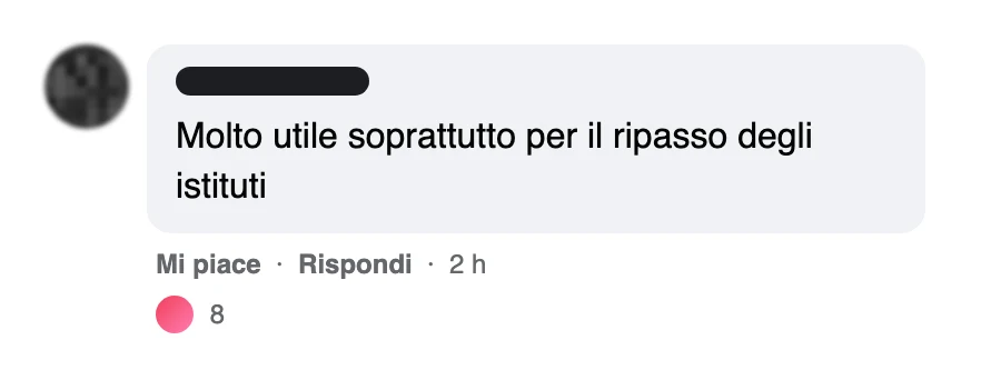 Messaggio di uno studente dopo l'esame