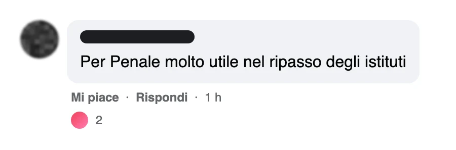 Messaggio di uno studente dopo l'esame