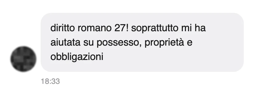 Messaggio di uno studente dopo l'esame