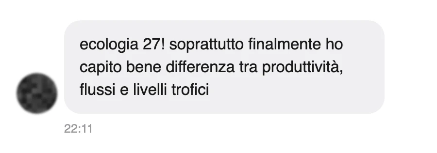 Messaggio di uno studente dopo l'esame