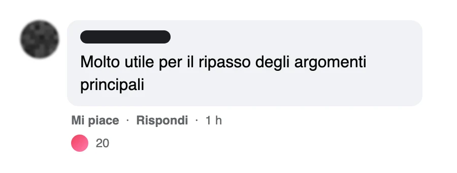 Messaggio di uno studente dopo l'esame