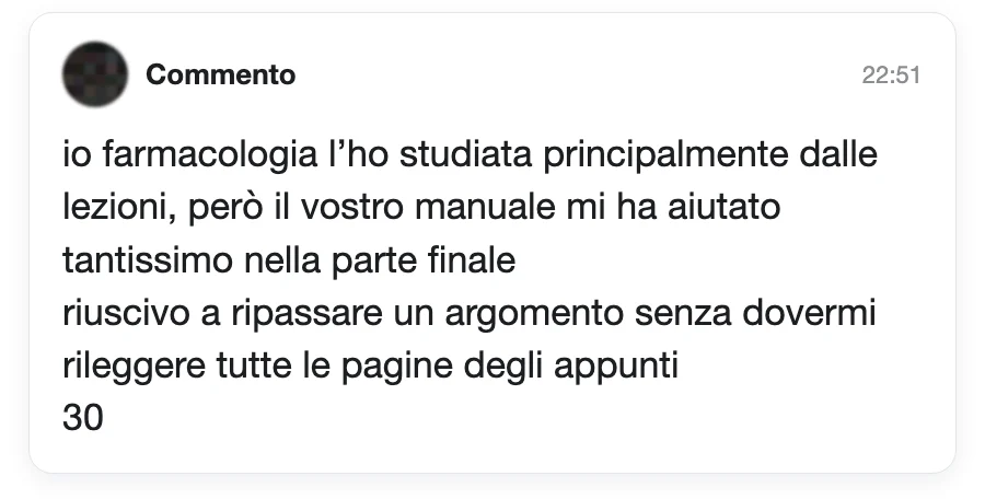 Messaggio di uno studente dopo l'esame