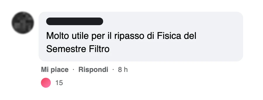 Messaggio di uno studente dopo l'esame