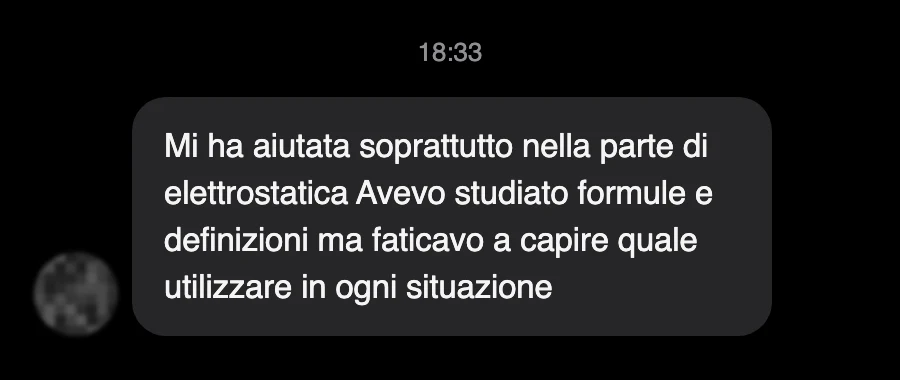 Messaggio di uno studente dopo l'esame
