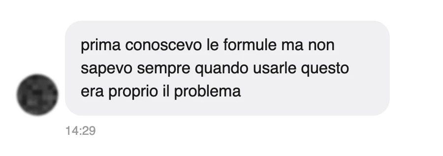 Messaggio di uno studente dopo l'esame