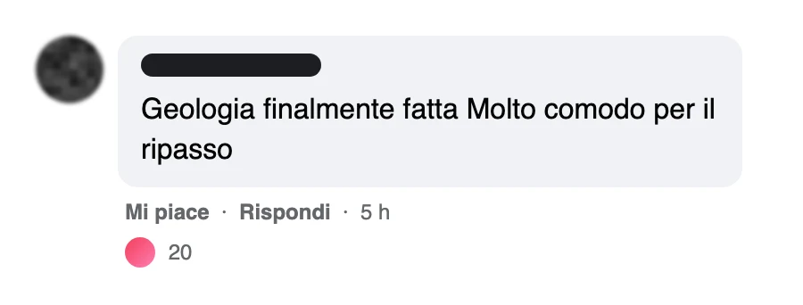 Messaggio di uno studente dopo l'esame