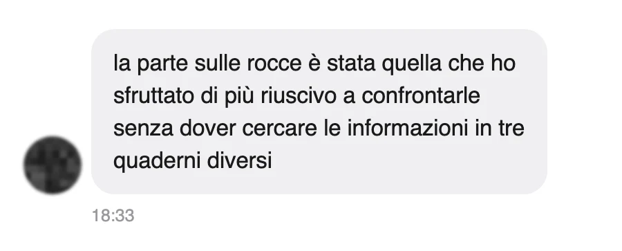 Messaggio di uno studente dopo l'esame