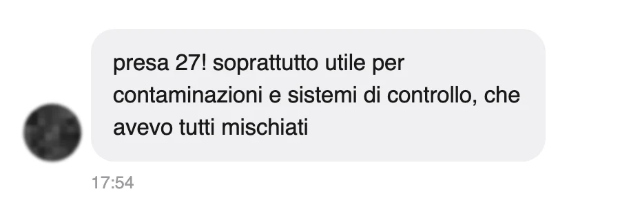 Messaggio di uno studente dopo l'esame
