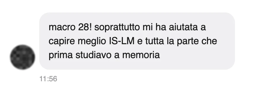 Messaggio di uno studente dopo l'esame