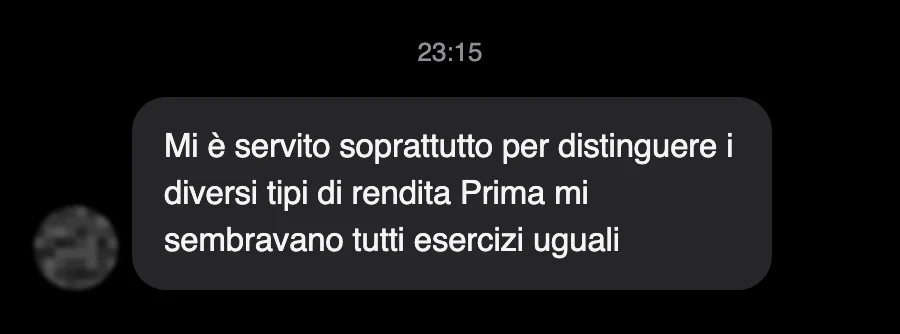 Messaggio di uno studente dopo l'esame