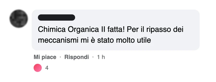 Messaggio di uno studente dopo l'esame