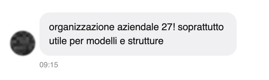Messaggio di uno studente dopo l'esame