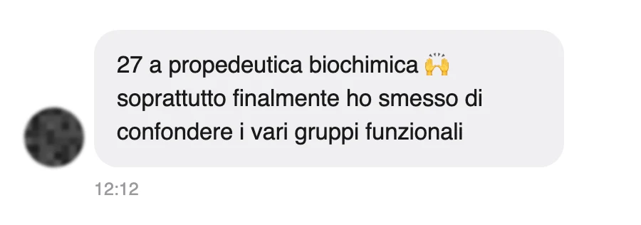 Messaggio di uno studente dopo l'esame