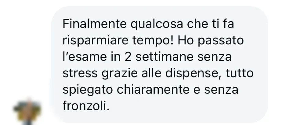 Messaggio di uno studente dopo l'esame