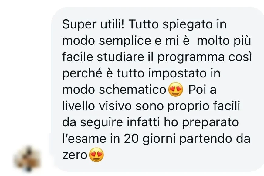 Messaggio di uno studente dopo l'esame