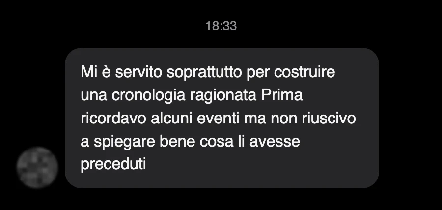 Messaggio di uno studente dopo l'esame