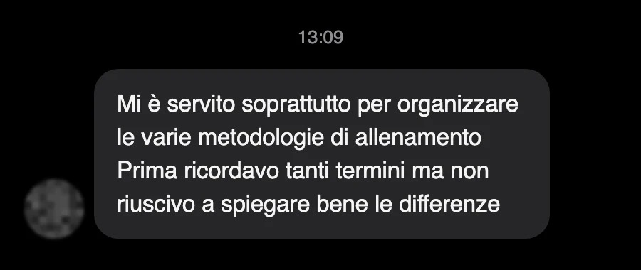 Messaggio di uno studente dopo l'esame