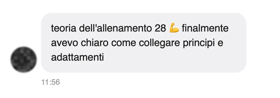 Messaggio di uno studente dopo l'esame