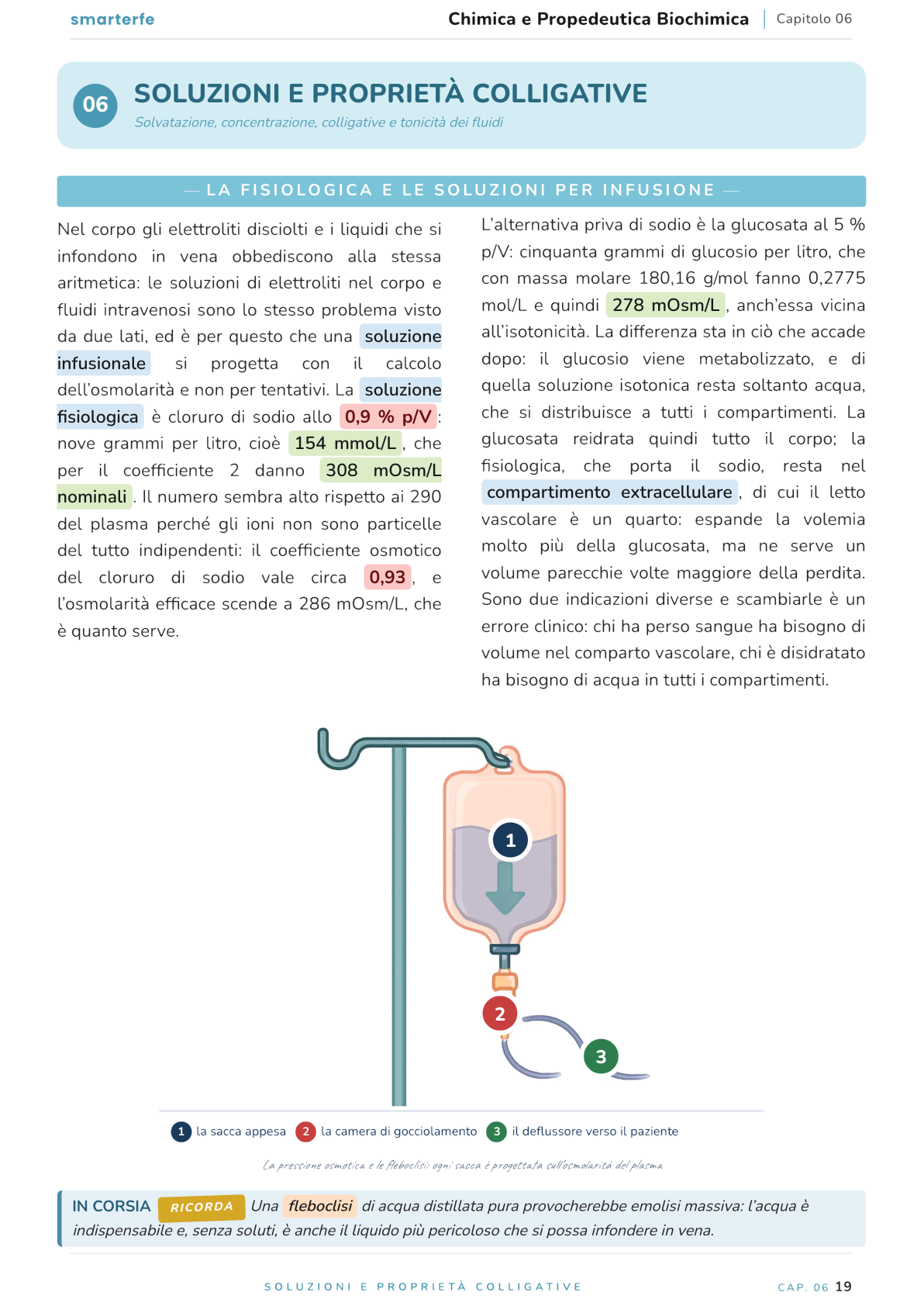Illustrazione dal Manuale di Chimica e Propedeutica Biochimica: la fisiologica e le soluzioni per infusione