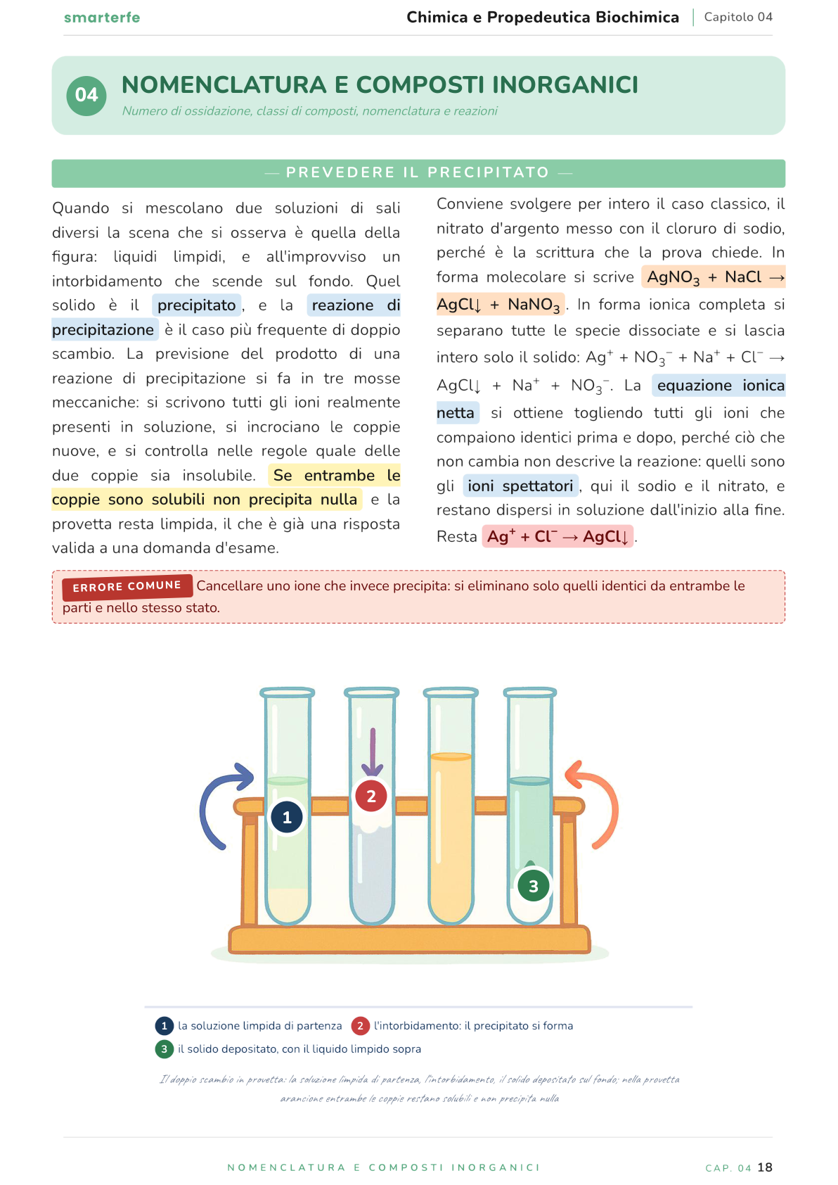 Illustrazione dal Manuale di Chimica e Propedeutica Biochimica: prevedere il precipitato