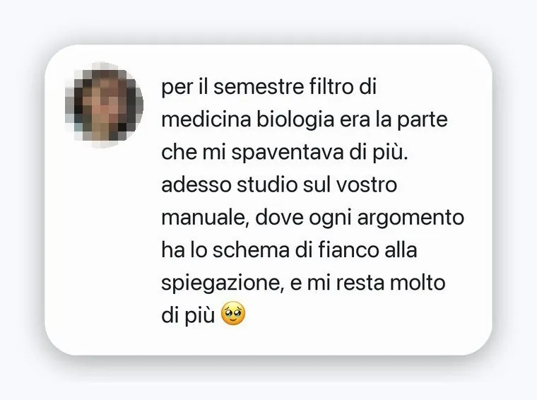 Messaggio di una studentessa sul Manuale di Biologia