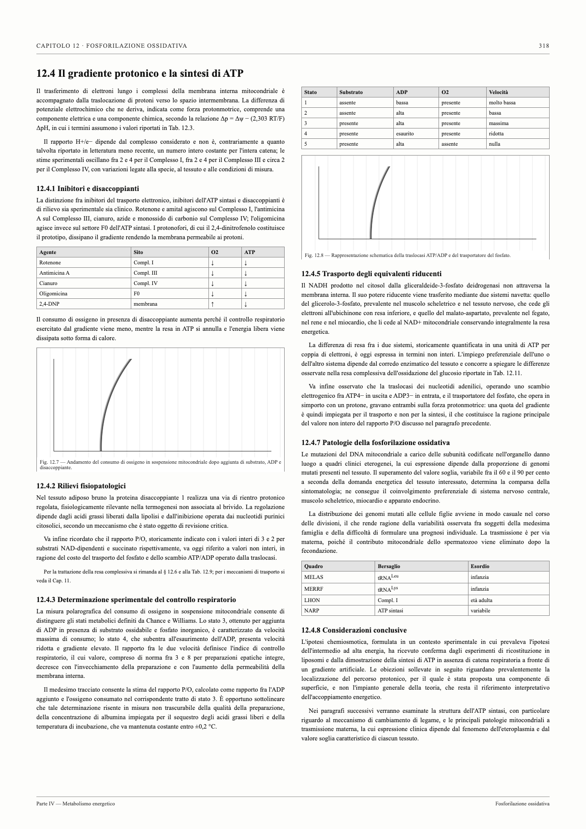 Pagina di un manuale di biochimica tradizionale: due colonne di testo giustificato, in bianco e nero