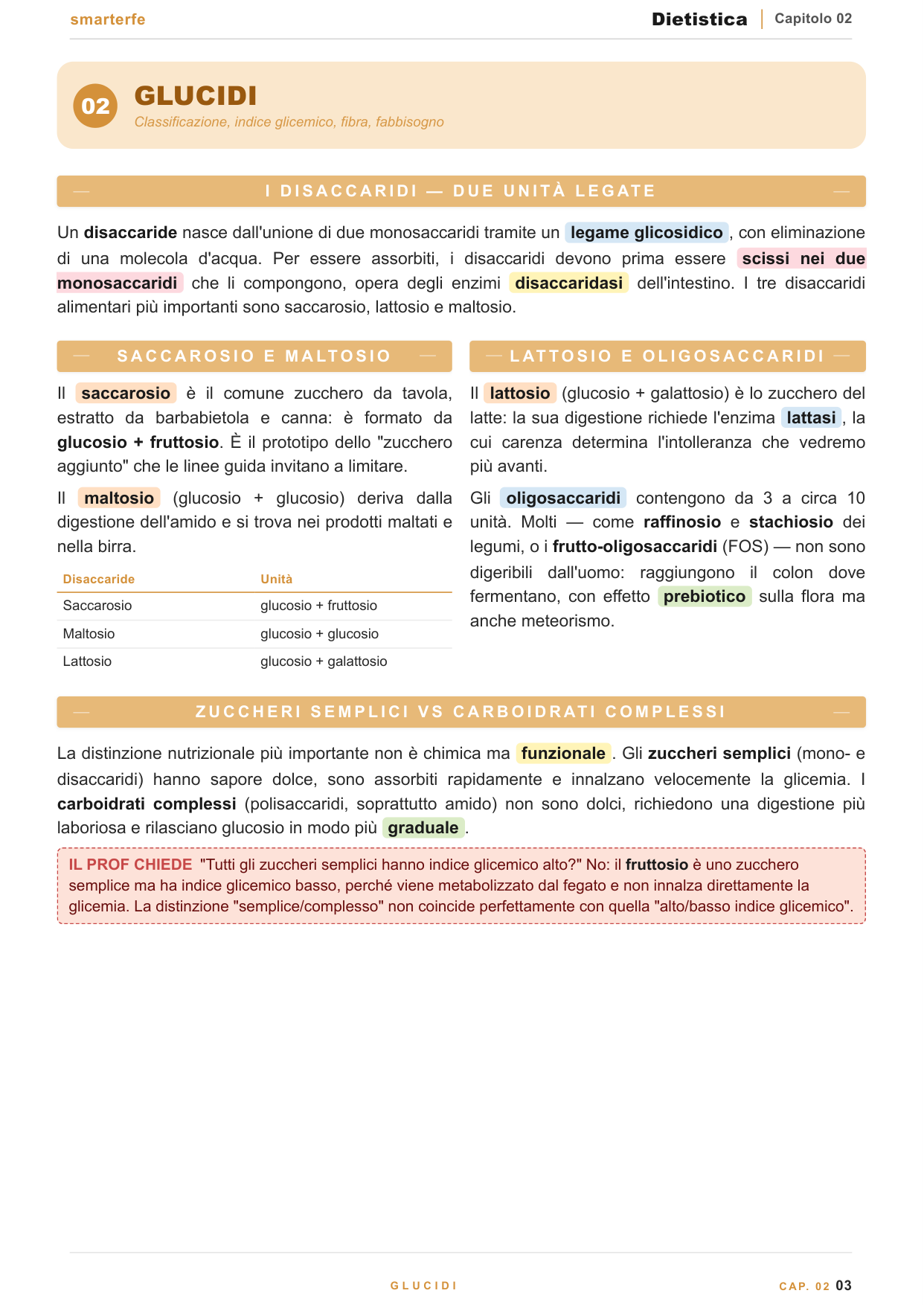 Glucidi: classificazione e indice glicemico
