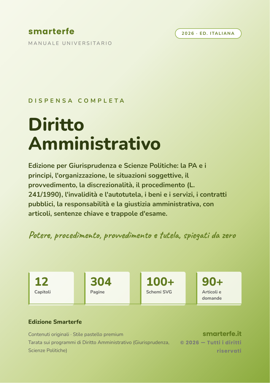 Copertina Diritto Amministrativo per Giurisprudenza, Scienze Politiche e Scienze dell'Amministrazione